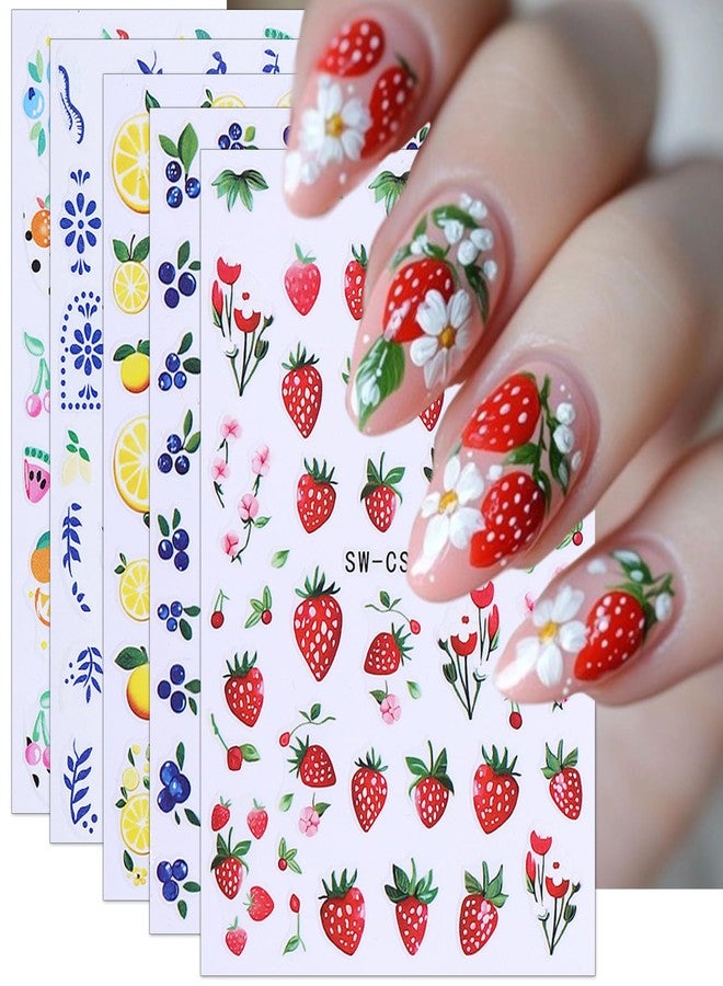 TailaiMei Fruit Nail Stickers, Fruit Self-Adhesive Nail Art Decals for DIY Nail Decorations (519) - Image 1